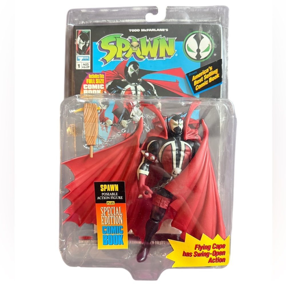 McFarlane Toys Spawn Action Figure with Comic Book